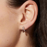 Toda Double Hoop Earrings in Silver