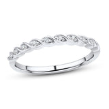 Pre-Owned Kay 1/15ct tw Round-cut Diamond Wedding Band in 10K White Gold