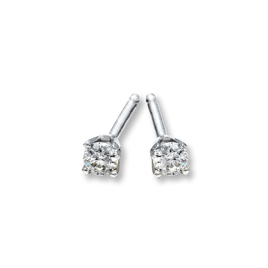 Pre-Owned Jared 1/10ct tw Round-Cut Diamond Solitaire Earrings in