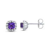 Kay Outlet Amethyst Earrings Lab-Grown Sapphires in Sterling Silver
