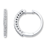 Pre-Owned Kay 1/15ct tw Diamond Radiant Reflections Earrings in 10k White Gold