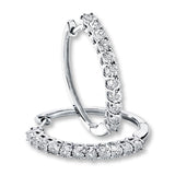 Pre-Owned Kay 1/15ct tw Diamond Radiant Reflections Earrings in 10k White Gold