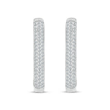 Pre-Owned Kay 1/2ct tw Diamond Paperclip Hoop Earrings in Sterling Silver