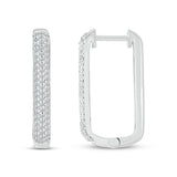 Pre-Owned Kay 1/2ct tw Diamond Paperclip Hoop Earrings in Sterling Silver