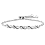 Pre-Owned Jared Sterling Silver 1/10ct Diamond Infinity Slider Bracelet