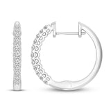 Pre-Owned Jared 1/4ct tw Diamond Huggie Earrings in 10k White Gold