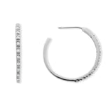 Pre-Owned Kay 1/8ct tw Diamond Hoop Earrings in 10k White Gold