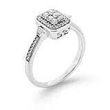 Pre-Owned Kay 1/4 ct tw Round-cut Diamond Long Cushion Ring in Sterling Silver