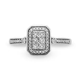 Pre-Owned Kay 1/4 ct tw Round-cut Diamond Long Cushion Ring in Sterling Silver