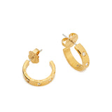 Set Stone Huggies in Gold Plating & Clear