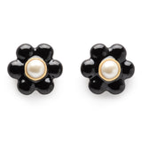 Petal Puff Studs in Black Multi