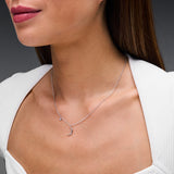 Moon and Star Necklace in Silver