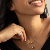 Puffy Heart Pendant Necklace in Silver Plating