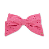 Natalia Eyelet Bow Barrette in Pink