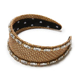 Brigitte Raffia Crystal Trim Headband