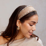 Brigitte Raffia Crystal Trim Headband