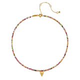 Pink Tourmaline Heart Choker