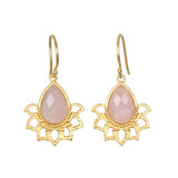 Rose Quartz Lotus Earrings