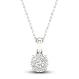 Pre-Owned Kay 1/10 ct tw Round-Cut Diamond Halo Necklace in 10K White Gold