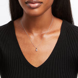 Pre-Owned Kay 1/10 ct tw Round-Cut Diamond Halo Necklace in 10K White Gold