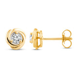 Pre-Owned Kay 1/4ct tw Diamond Center of Me Stud Earrings in 10K Yellow Gold