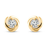 Pre-Owned Kay 1/4ct tw Diamond Center of Me Stud Earrings in 10K Yellow Gold