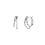 Toda Double Hoop Earrings in Silver
