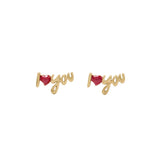 Say Yes I Love You Studs in Gold