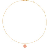 Golden Bloom Flower Pendant in Pink