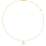 Golden Bloom Flower Pendant in White