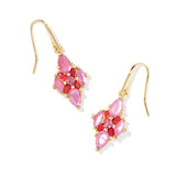 Abbie Crystal Drop Earrings in Red Mix