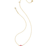 Abbie Crystal Short Pendant Necklace in Red Mix