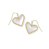 Ari Heart Statement Drop Earrings in Mother of Pearl