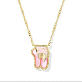 Ballet Short Pendant Necklace in Blush Mother Of Pearl