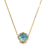 Brynne Shell Short Pendant Necklace in Gold & Abalone