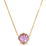 Brynne Shell Short Pendant Necklace in Purple Iridescent Abalone Illusion