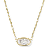 Elisa Luxe Short Pendant Necklace in White CZ