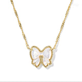 Haley Bow Short Pendant Necklace in Mother of Pearl