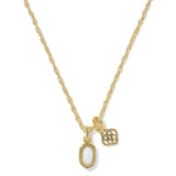 Mini Elisa Dira Necklace in Bright White Lab Grown Opal