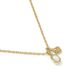 Mini Elisa Dira Necklace in Bright White Lab Grown Opal