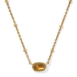 Mini Elisa Satellite Short Pendant Necklace in Marbled Amber Illusion