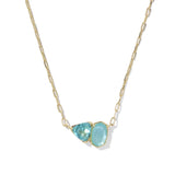 Tatum Short Pendant Necklace in Blue Mix