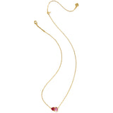 Tatum Short Pendant Necklace in Gold Pink Mix