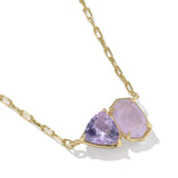 Tatum Short Pendant Necklace in Purple Mix