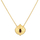 Lotus Necklace in Red Garnet