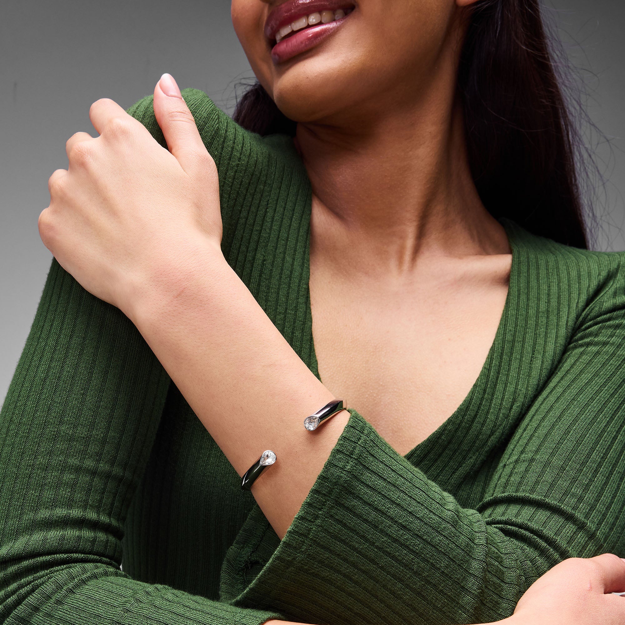 Celine Cuff in Silver & CZ – Rocksbox