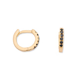 The Everyday 0.125 ct tw Black Diamond Pave Simple Huggie in 18k Gold Vermeil