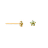 Dainty Flower 0.167 ct tw Green Lab-Grown Diamond Studs in 18k Gold Vermeil