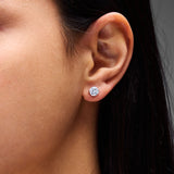 Layla Round Studs in Silver and CZ
