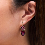 Jessa Two Stone Drop in Pink